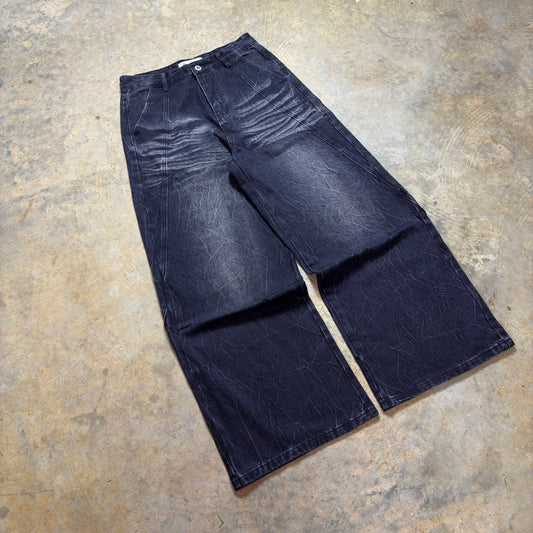 Distressed Stone Wash Denim