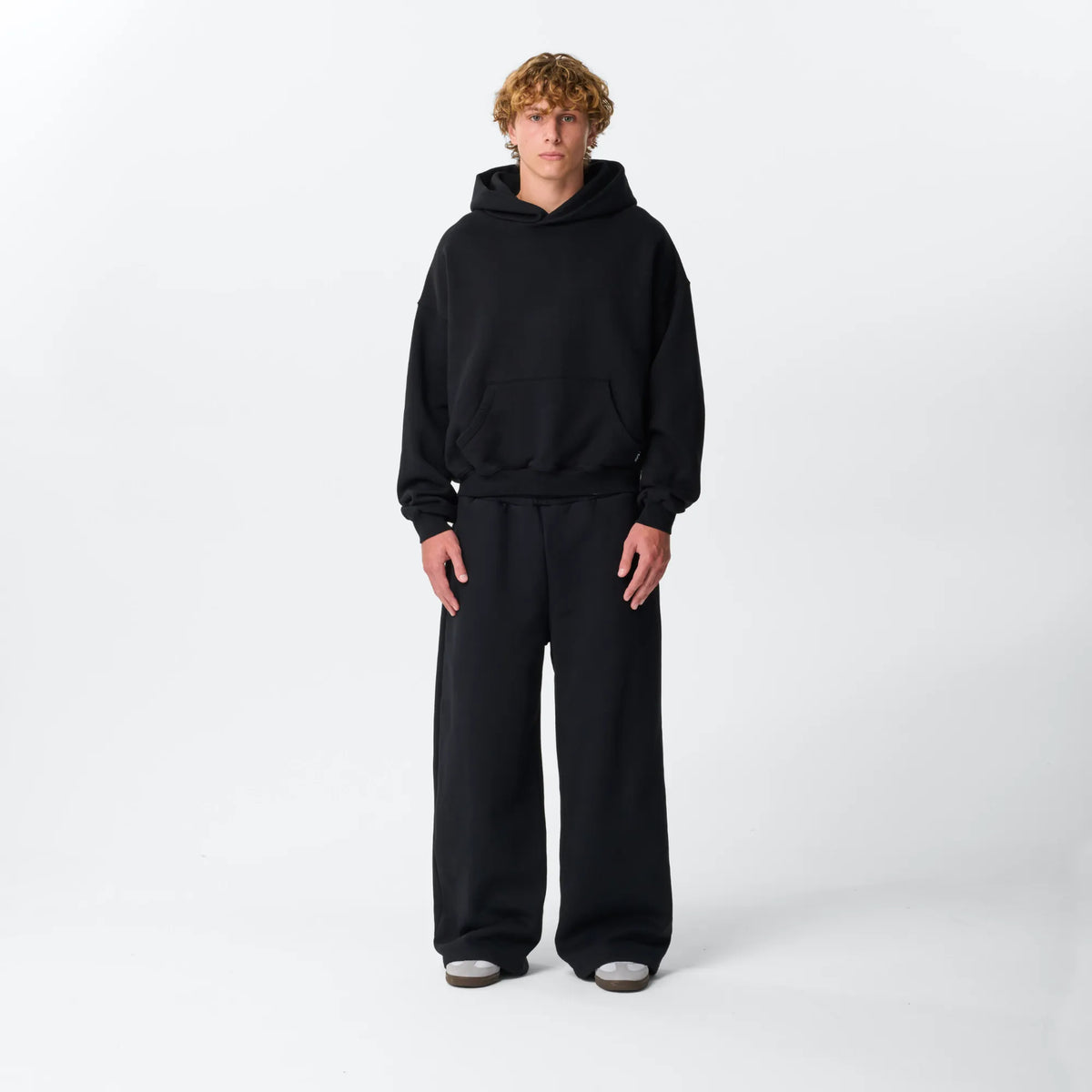 Jet Black Crop Hoodie Bareline
