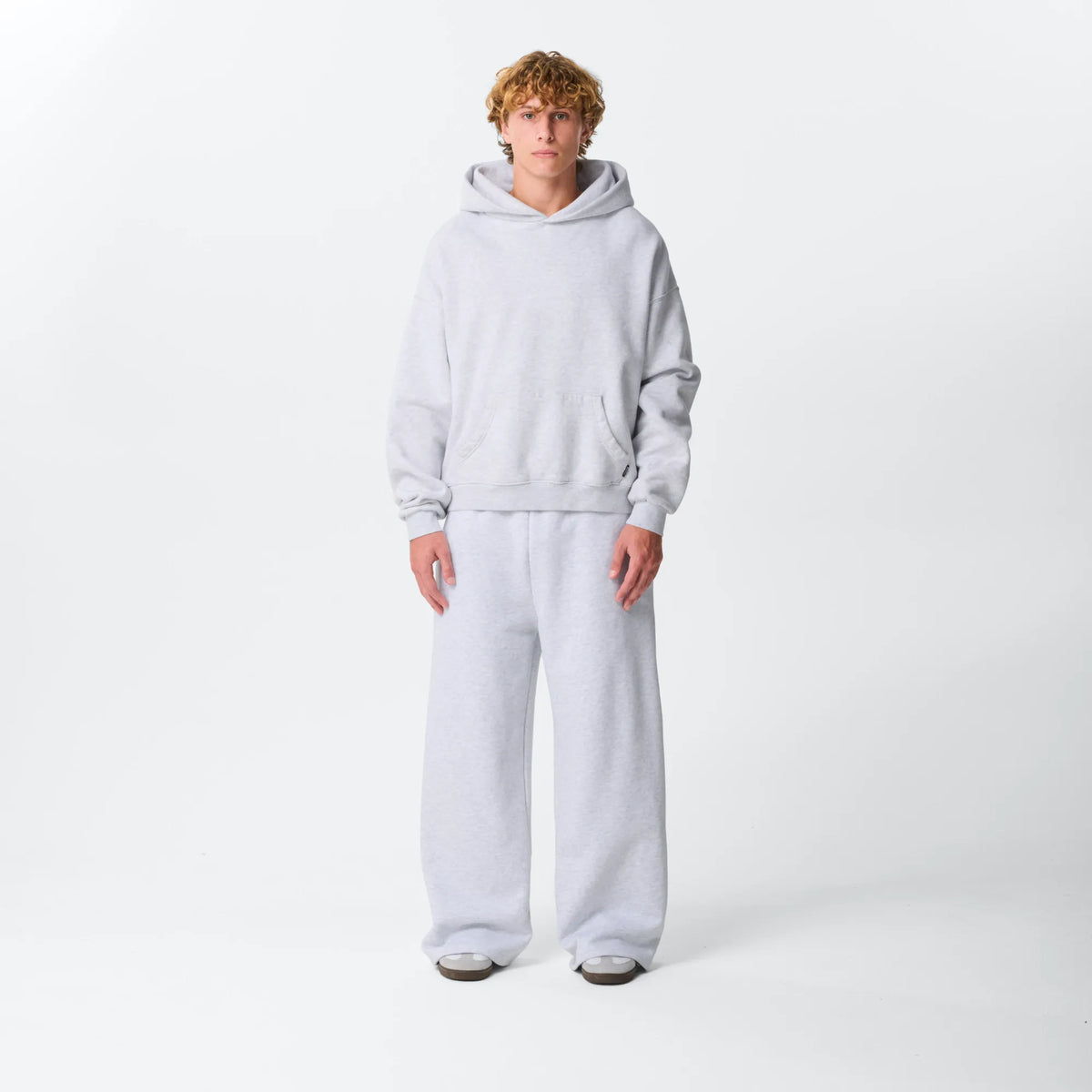 Cloud Grey Crop Hoodie Bareline