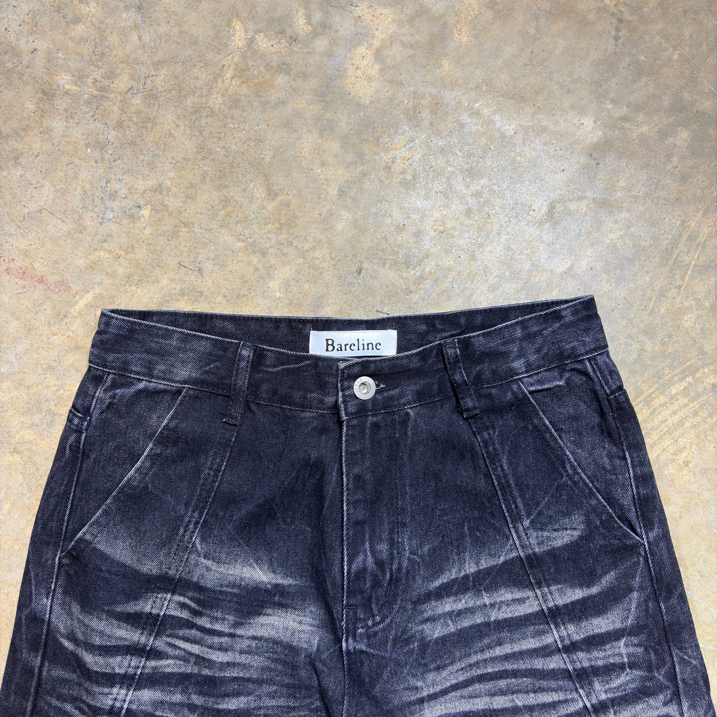 Distressed Stone Wash Denim