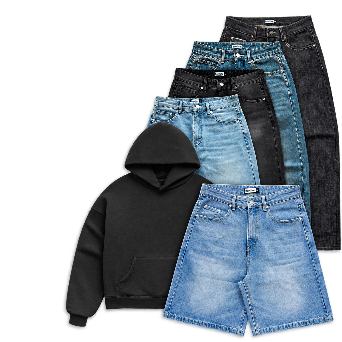 Minimalist Bareline Clothing design featuring simple, modern apparel