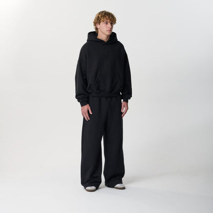 Jet Black Oversized Hoodie Bareline