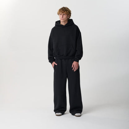Jet Black Oversized Hoodie Bareline