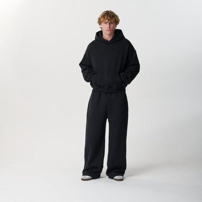 Jet Black Oversized Hoodie Bareline