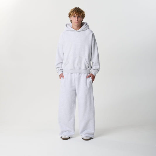 Cloud Grey Crop Hoodie Bareline