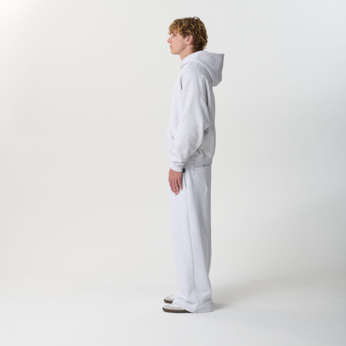 Cloud Grey Crop Hoodie Bareline