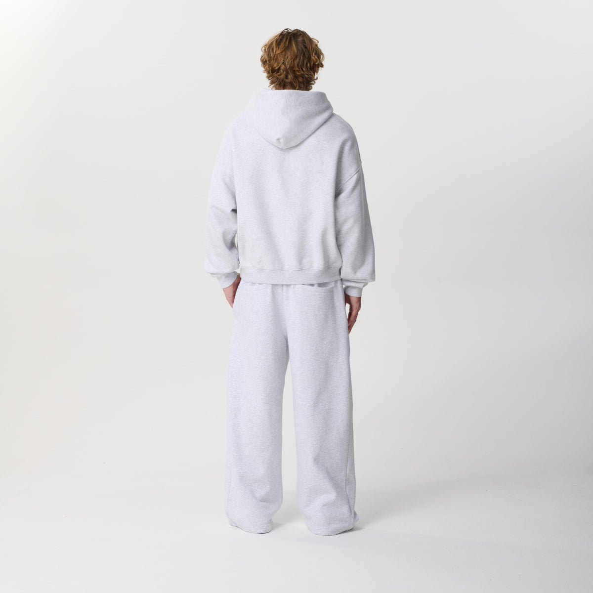 Cloud Grey Crop Hoodie Bareline