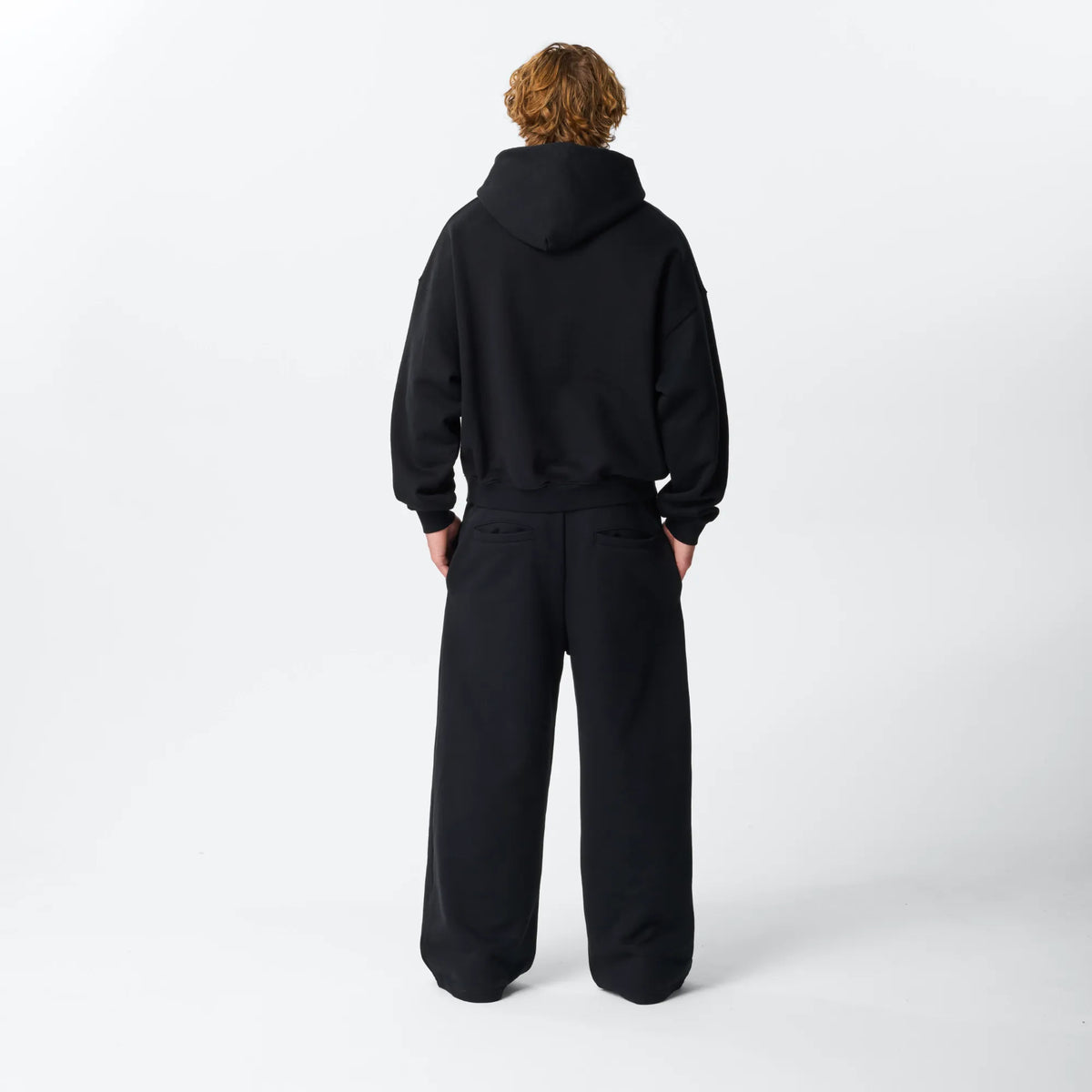 Jet Black Crop Hoodie Bareline