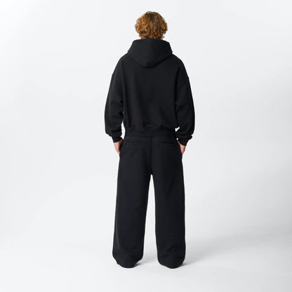 Jet Black Crop Hoodie Bareline