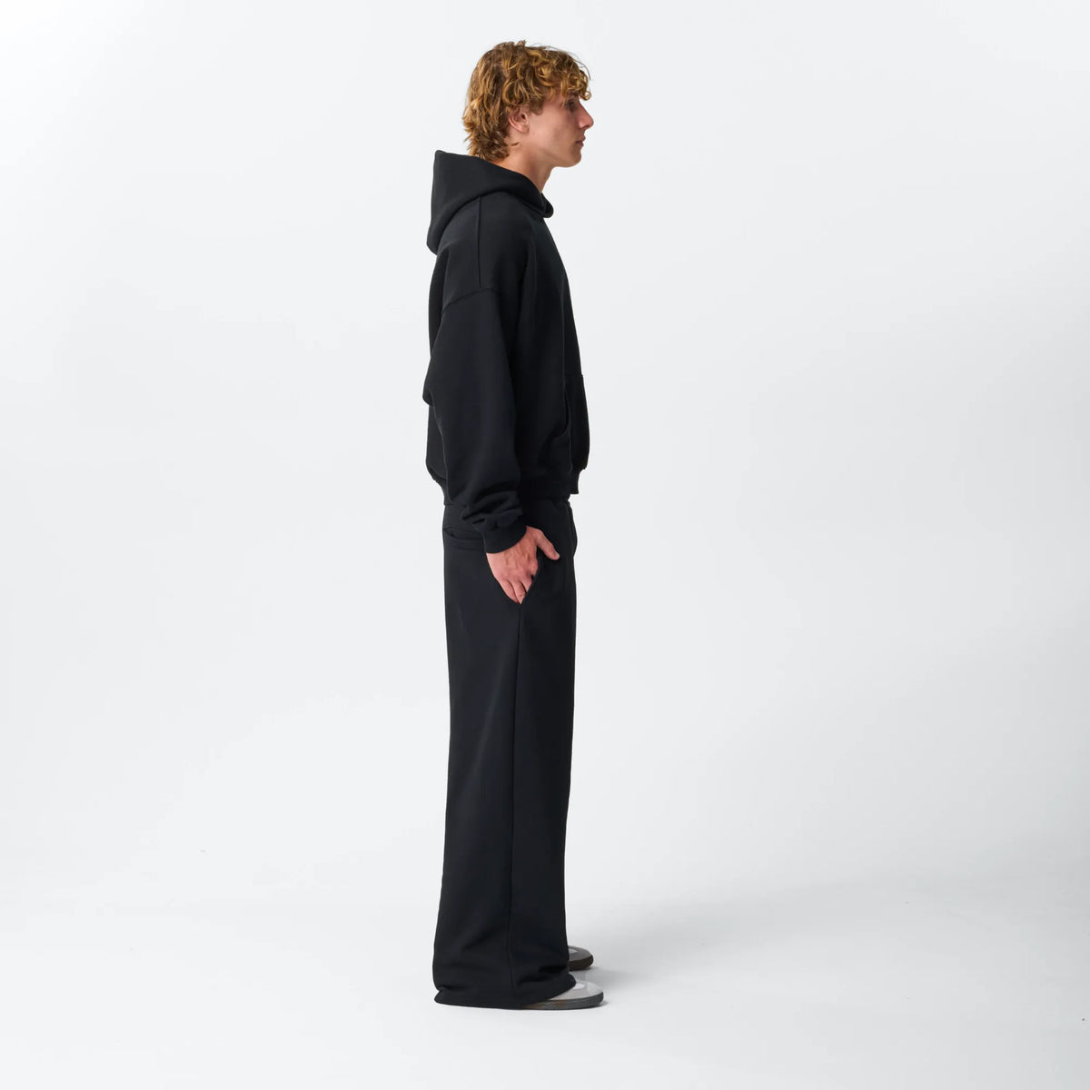Jet Black Crop Hoodie Bareline