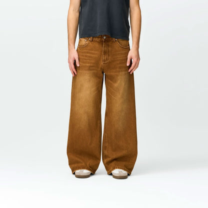 Brown Wash Denim Bareline