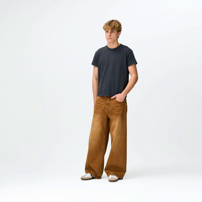 Brown Wash Denim Bareline
