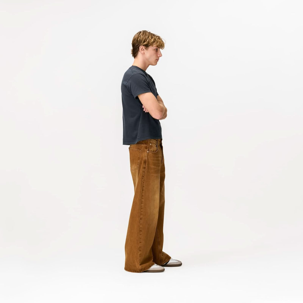 Brown Wash Denim Bareline