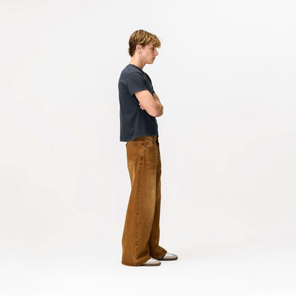 Brown Wash Denim Bareline