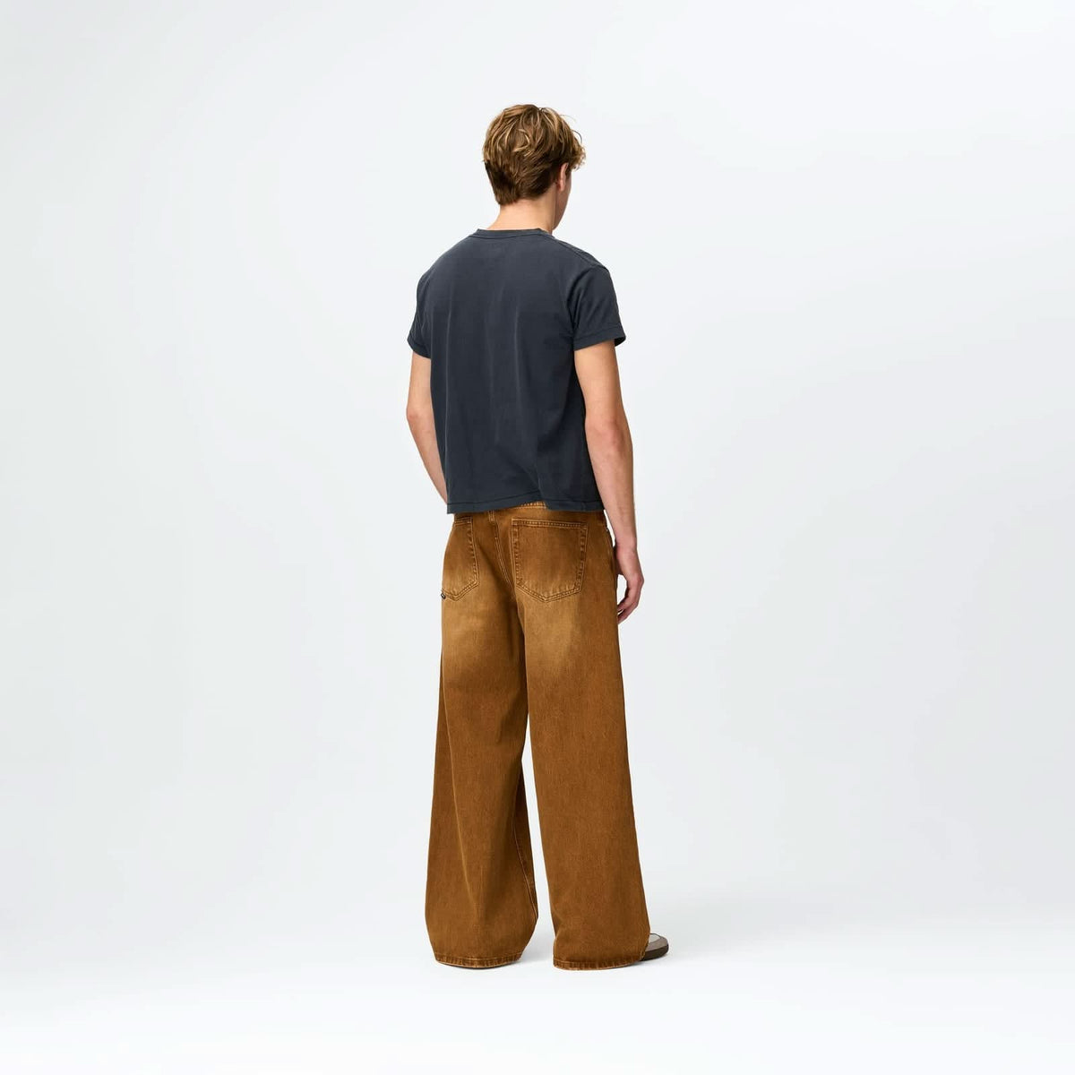 Brown Wash Denim Bareline