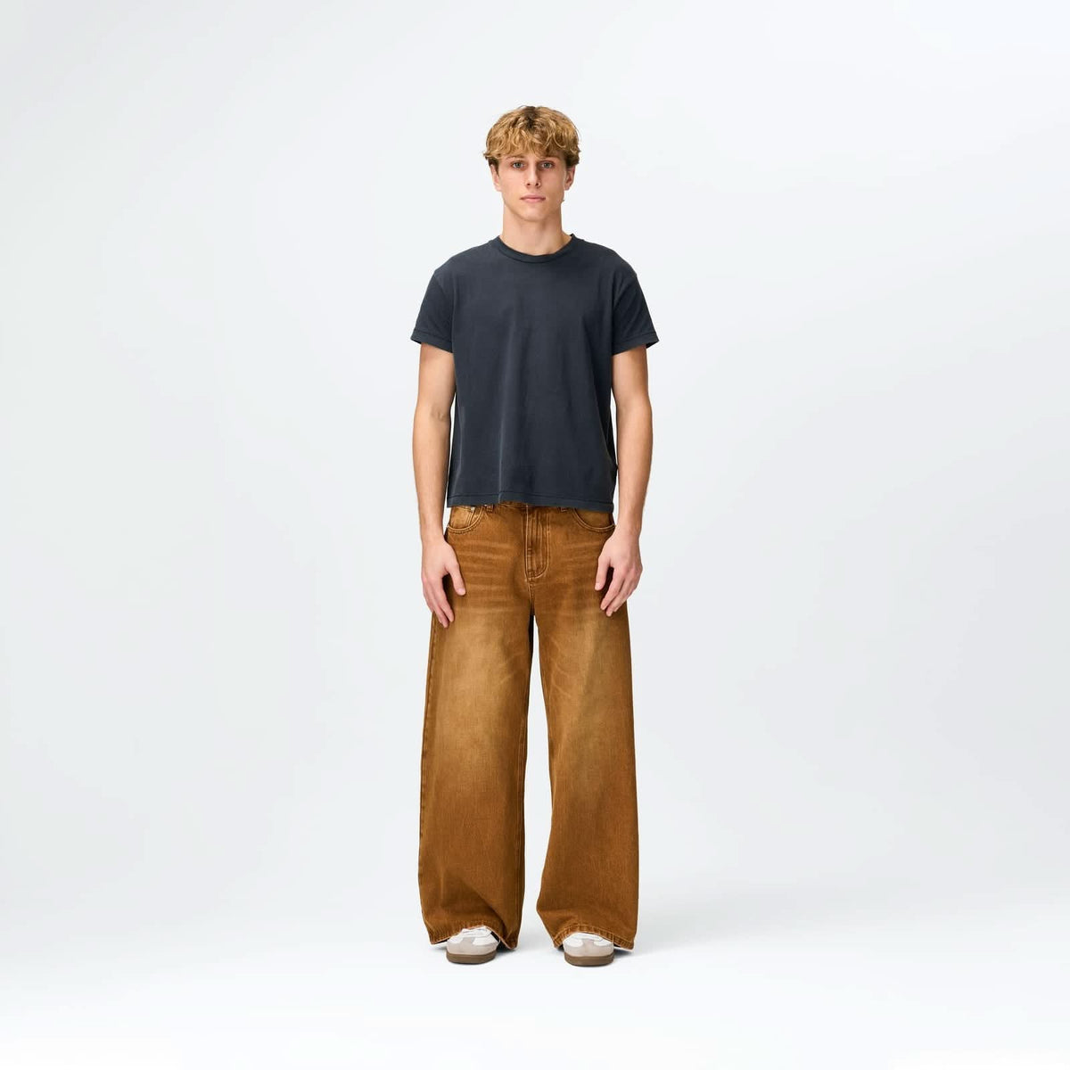 Brown Wash Denim Bareline