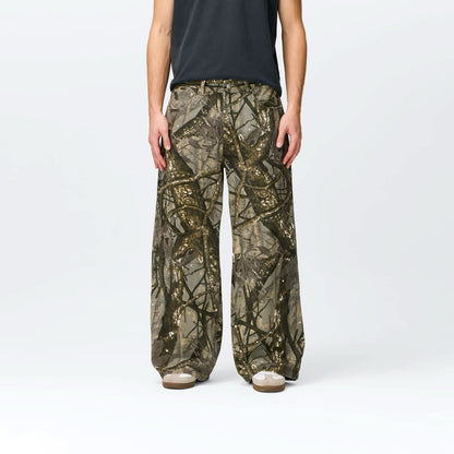 Woodland Camo Denim Bareline