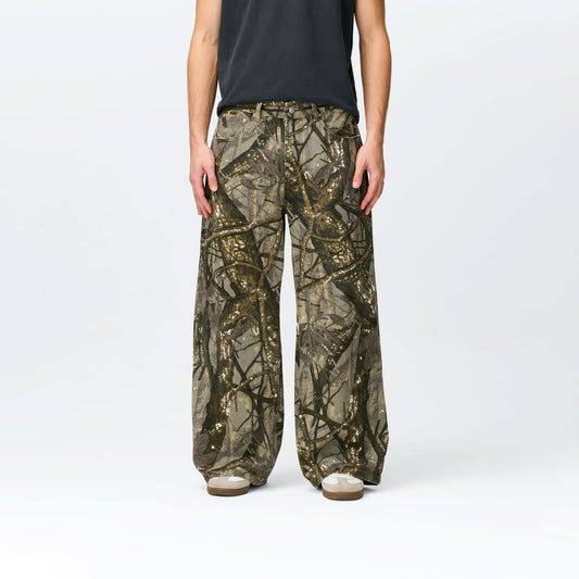 Woodland Camo Denim Bareline