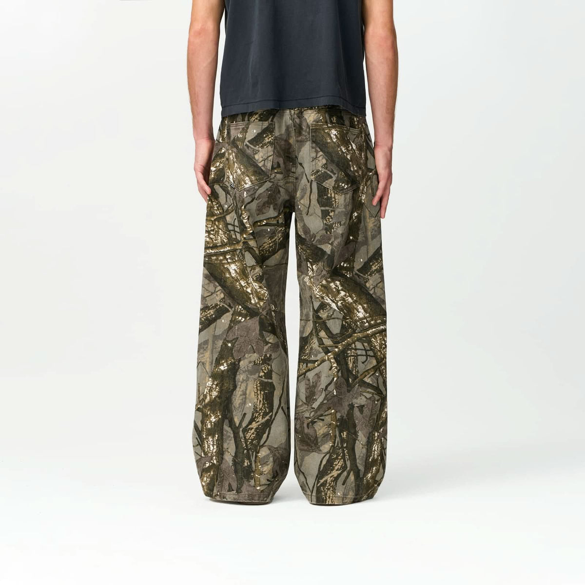 Woodland Camo Denim Bareline