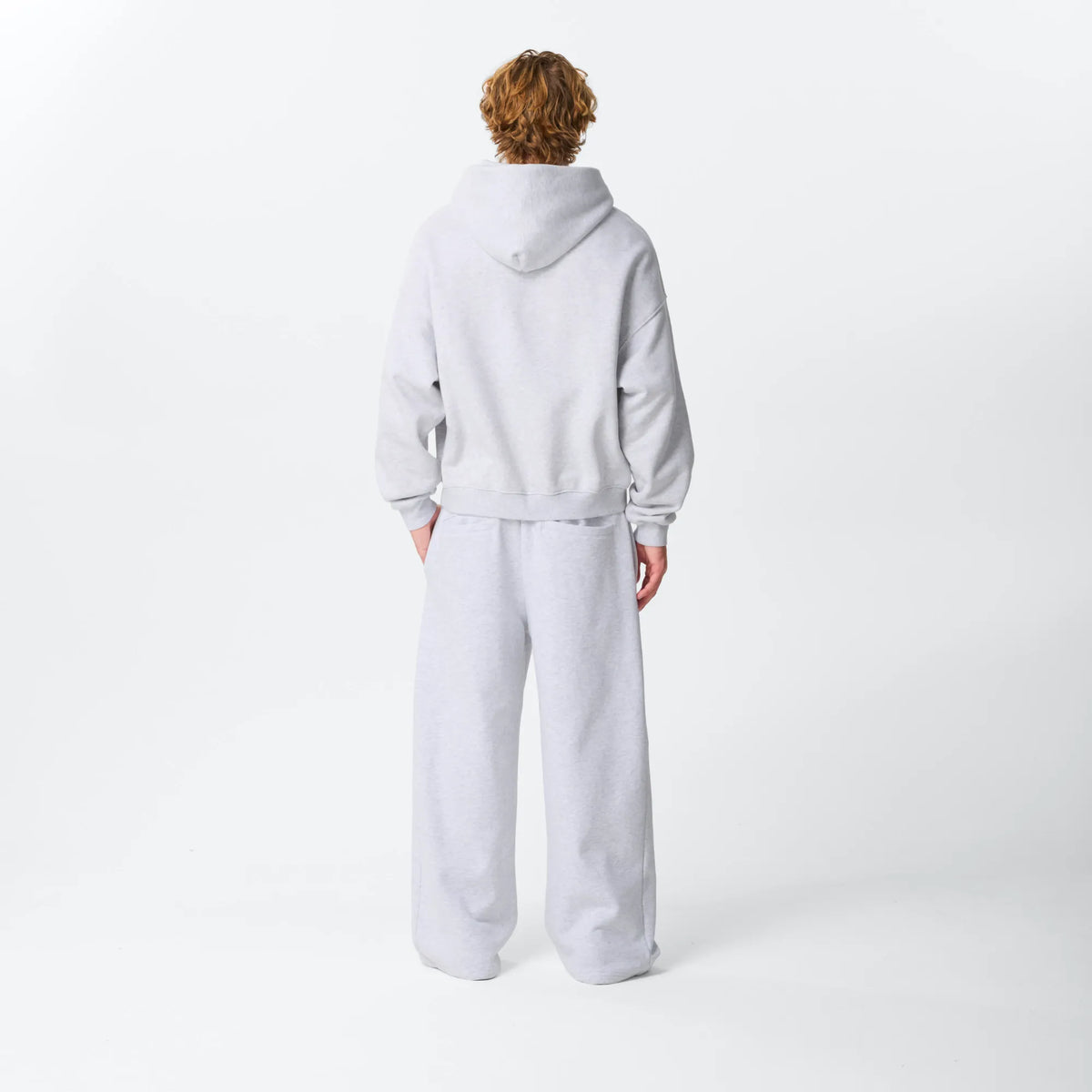 Cloud Grey Crop Hoodie Bareline