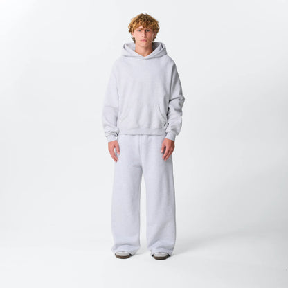 Cloud Grey Crop Hoodie Bareline