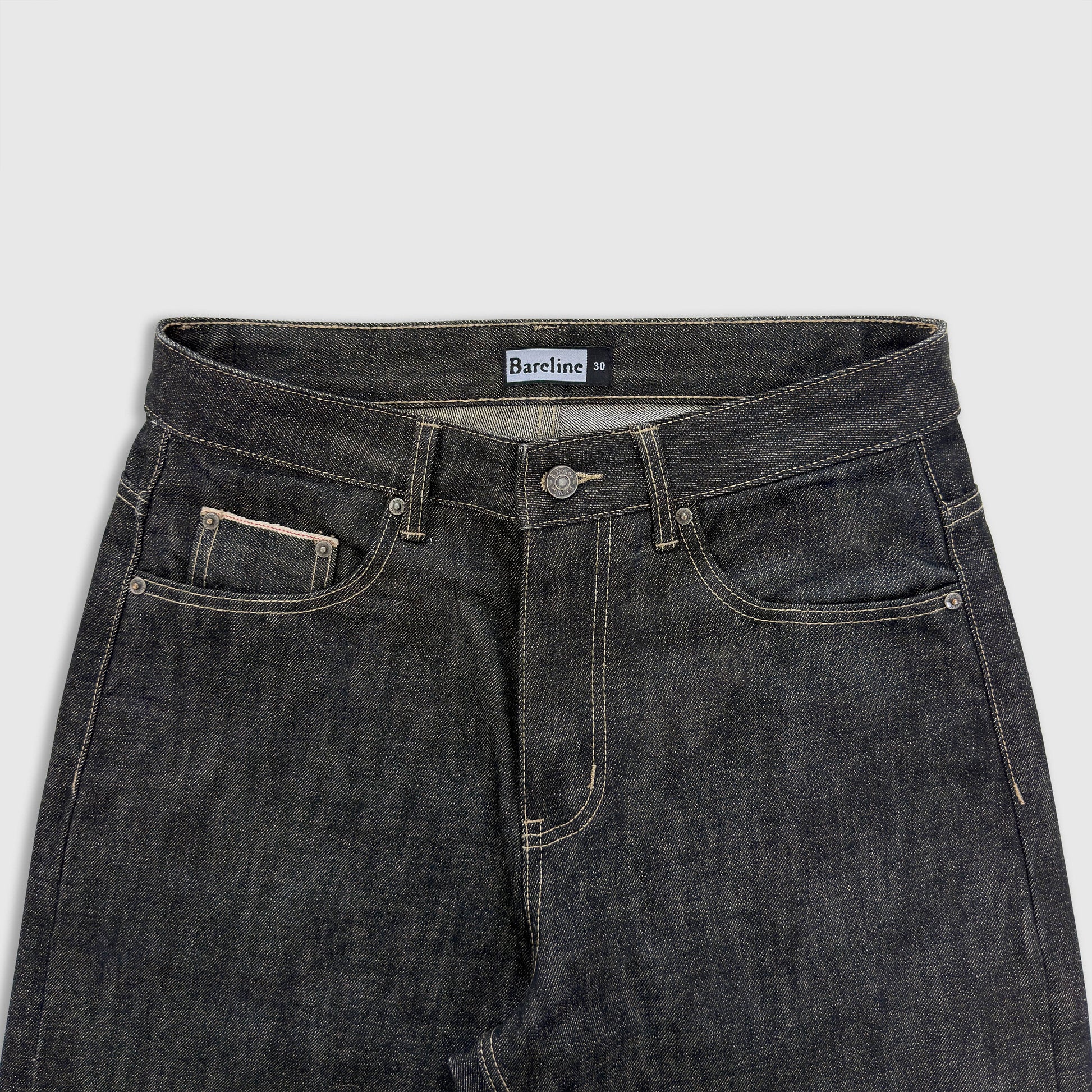 Raw Black Selvedge Denim | Bareline