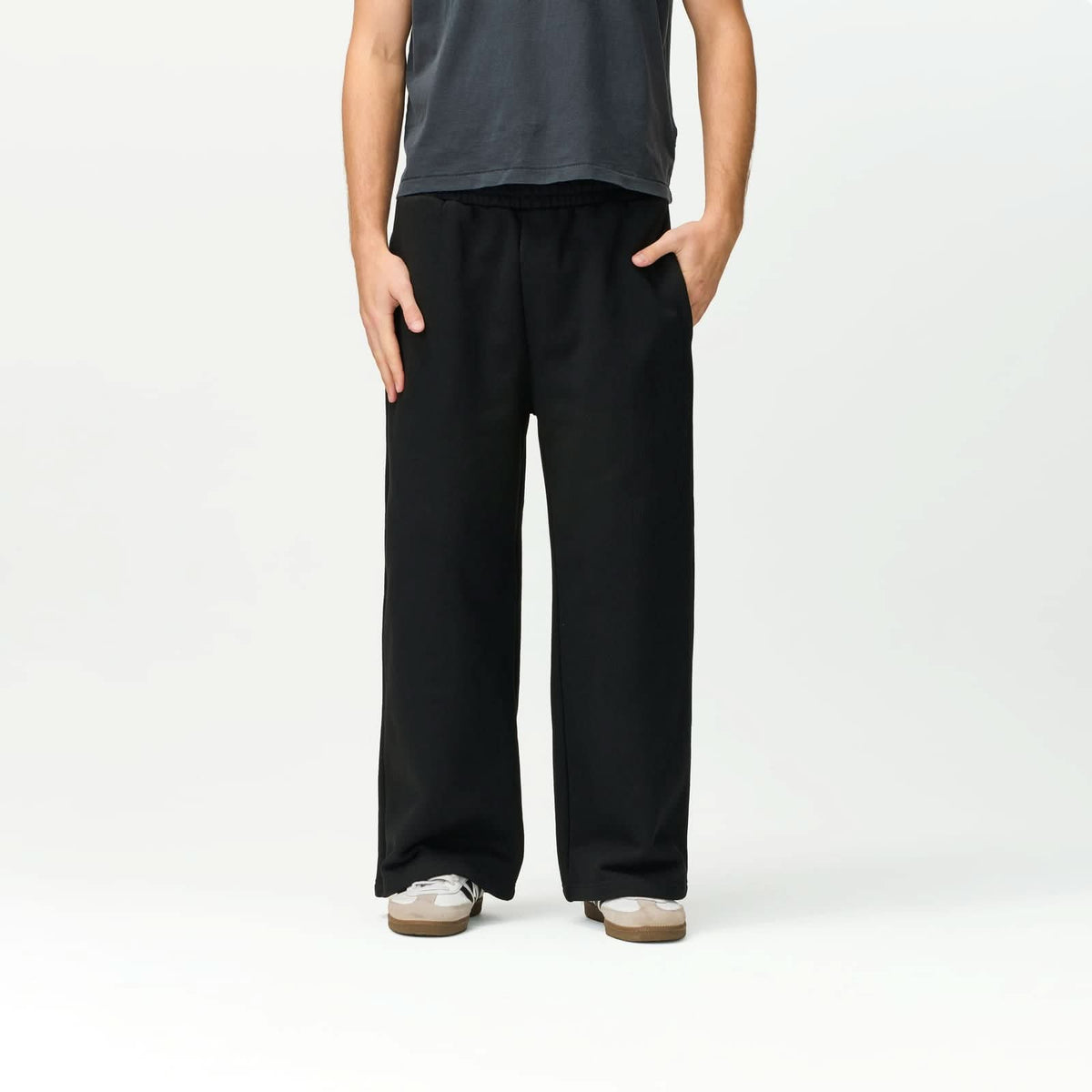 Jet Black Baggy Sweatpants Bareline
