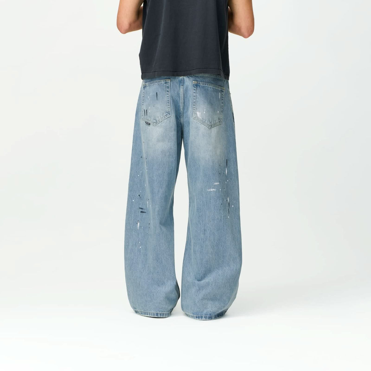 Paint Splatter Denim Bareline