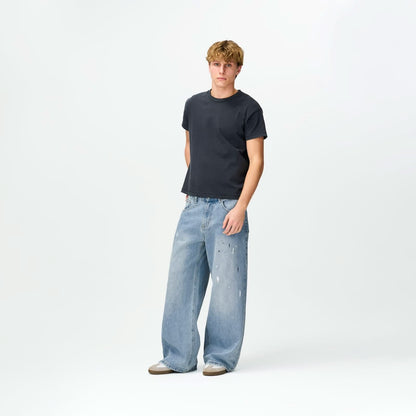 Paint Splatter Denim Bareline